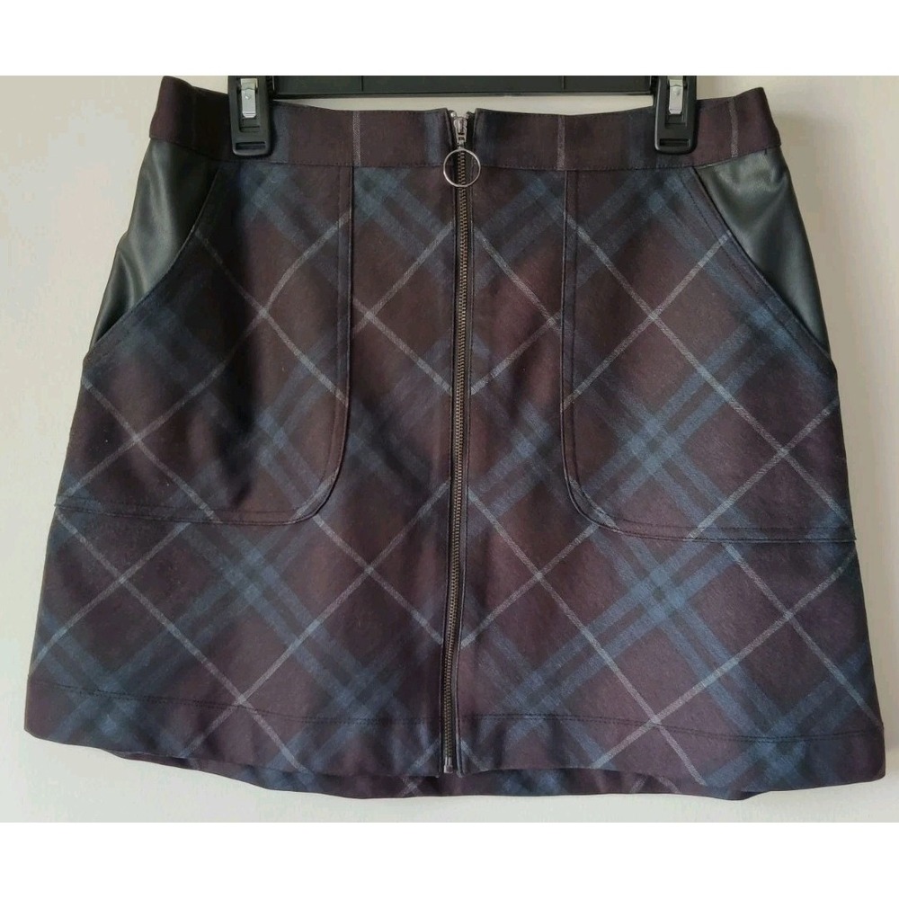 Laundry by Shelli Segal Plaid Zip Front Women's Short Skirt Size‎ Large